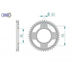 AFAM Zębatka tylna stalowa...