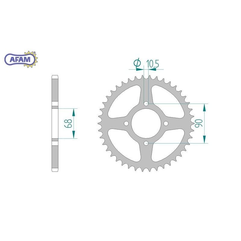 AFAM Zębatka tylna stalowa do łańcucha 520 kod 10206-42