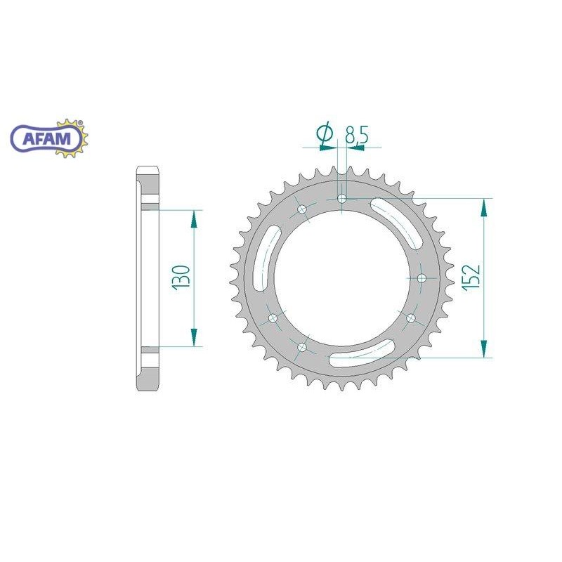 AFAM Zębatka tylna stalowa do łańcucha 525 kod 44602-45