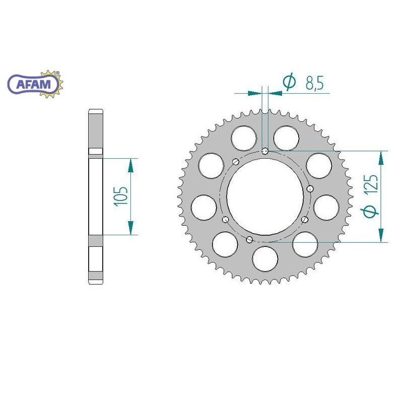 AFAM Zębatka tylna aluminiowa do łańcucha 428 kod 48200-60