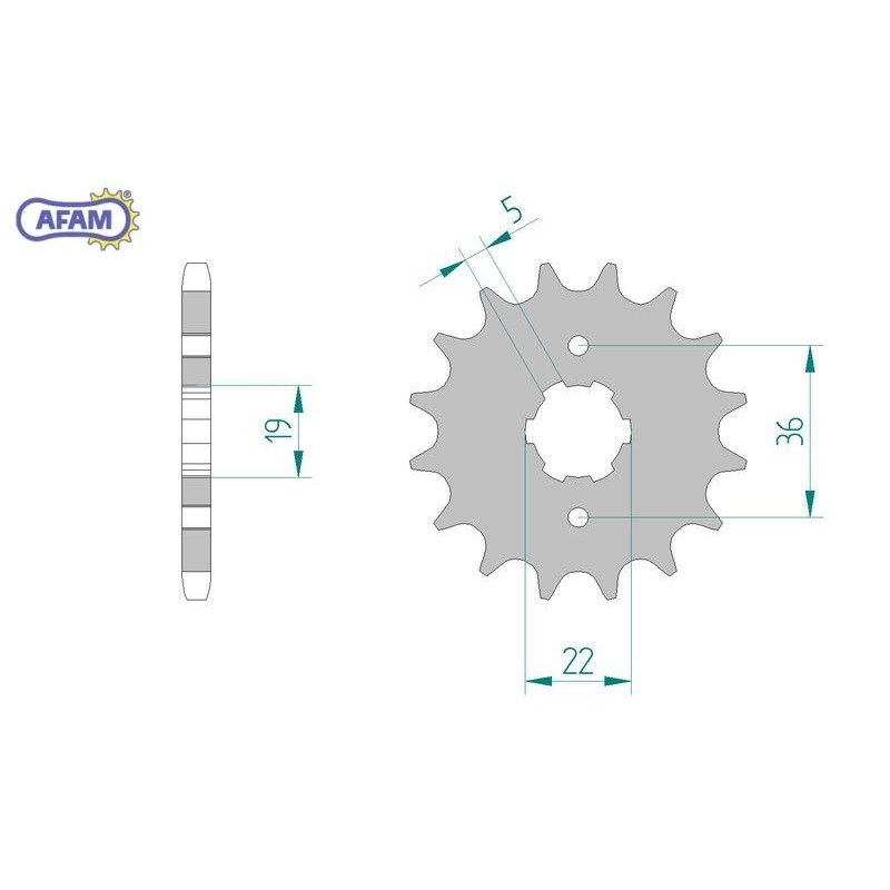 AFAM Zębatka przednia do łańcucha 428 kod 21305-15