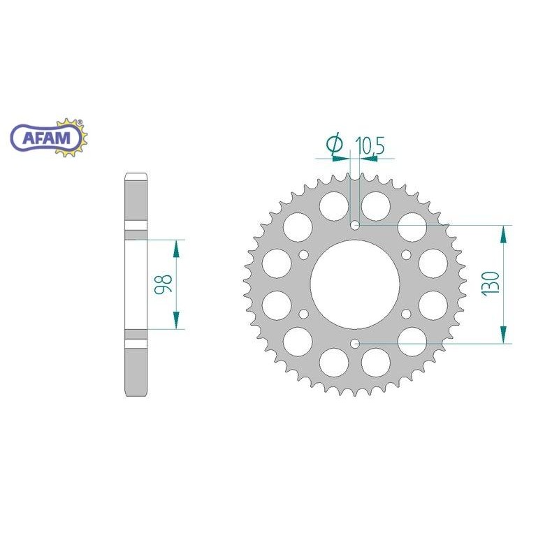 AFAM Zębatka tylna stalowa do łańcucha 530 kod 16602-47