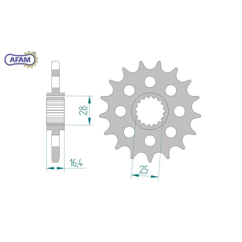AFAM Zębatka przednia do łańcucha 525 kod 61800-15