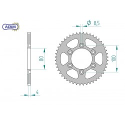 AFAM Zębatka tylna stalowa...