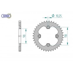 AFAM Zębatka tylna stalowa...