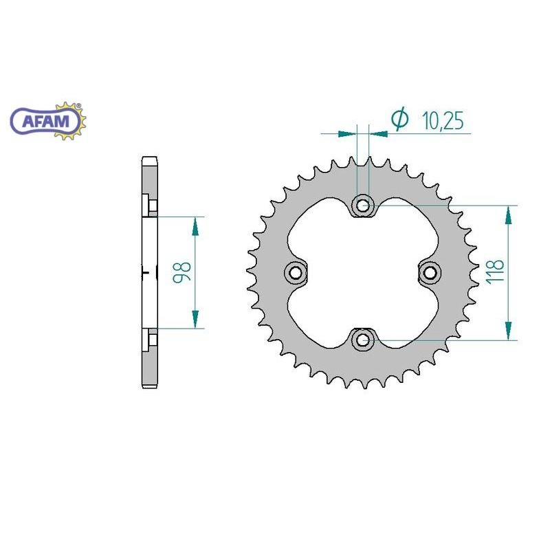 AFAM Zębatka tylna stalowa do łańcucha 520 kod 92401-42