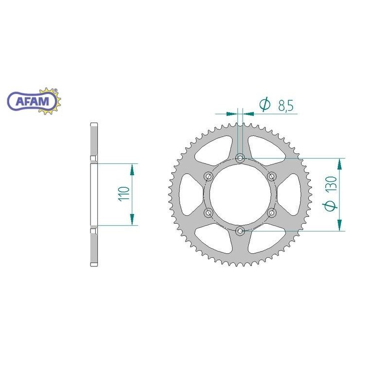 AFAM Zębatka tylna stalowa do łańcucha 420 kod 116100-62
