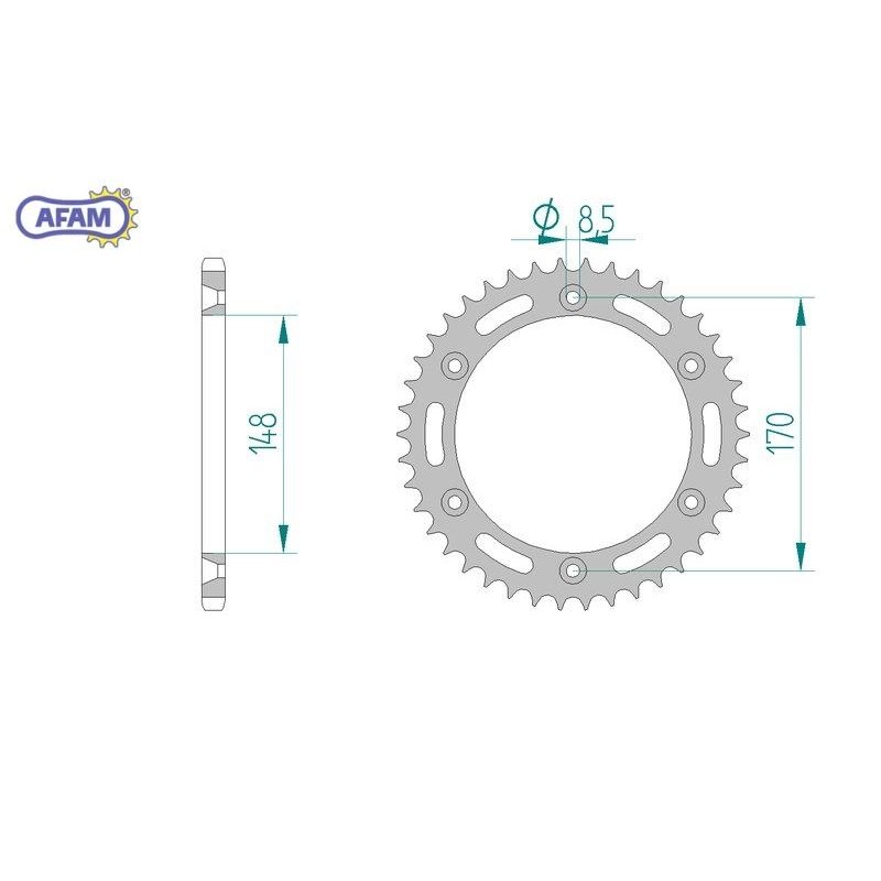 AFAM Zębatka tylna stalowa do łańcucha 520 kod 14501-47