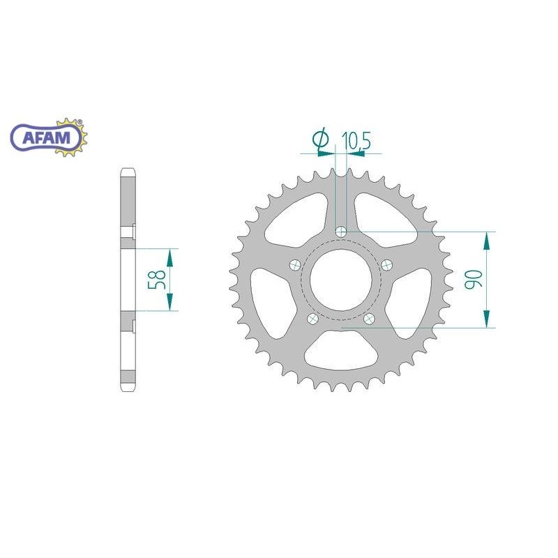 AFAM Zębatka tylna stalowa do łańcucha 520 kod 10215-35