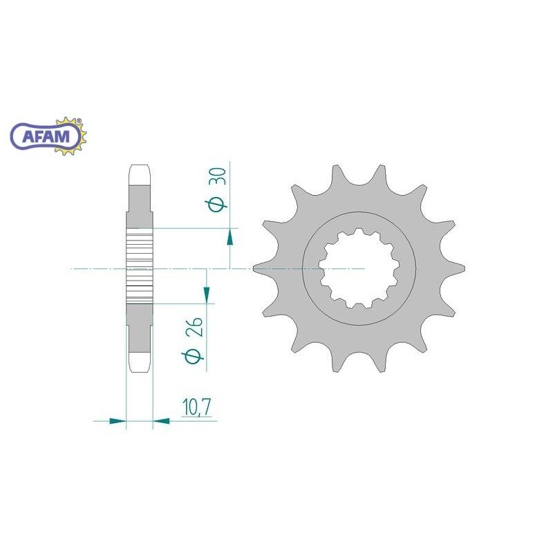 AFAM Zębatka przednia do łańcucha 530 kod 21801-16