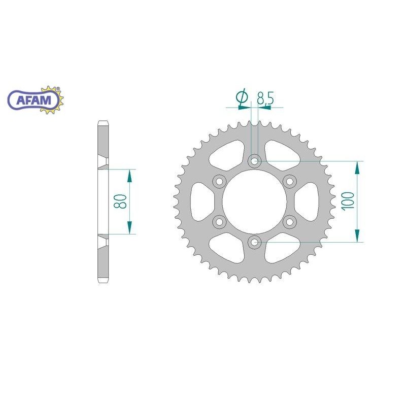 AFAM Zębatka tylna stalowa do łańcucha 420 kod 80103-48