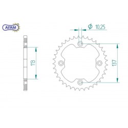AFAM Zębatka tylna stalowa...