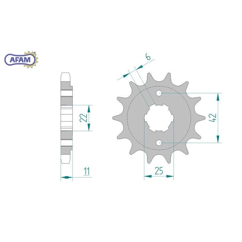 AFAM Zębatka przednia do łańcucha 530 kod 20505-16