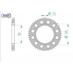 AFAM Zębatka tylna stalowa...