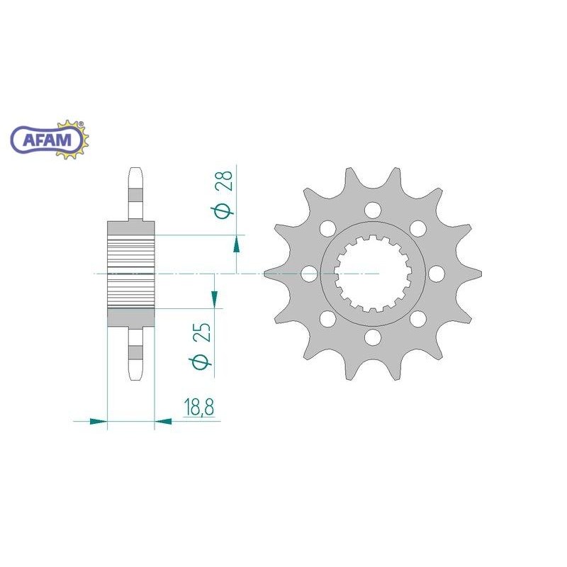 AFAM Zębatka przednia do łańcucha 520 kod 61601-16