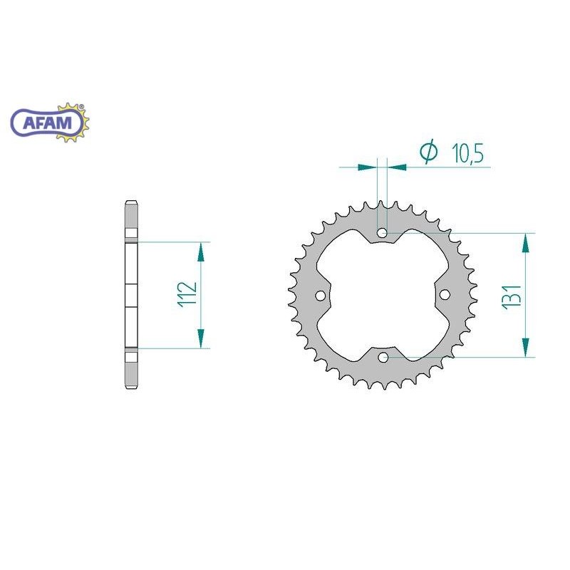 AFAM Zębatka tylna stalowa do łańcucha 520 kod 74300-36