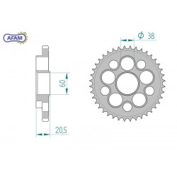 AFAM Zębatka tylna stalowa...