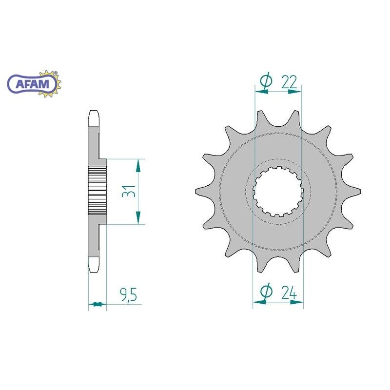 AFAM Zębatka przednia do łańcucha 520 SC kod 22406+15