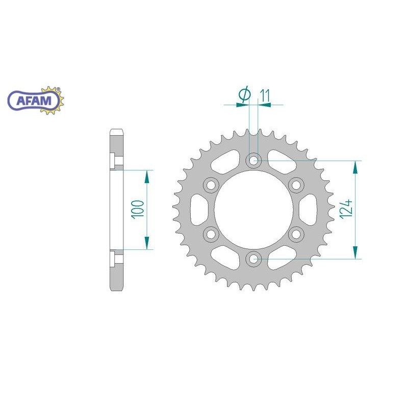 AFAM Zębatka tylna stalowa do łańcucha 525 kod 50609-43
