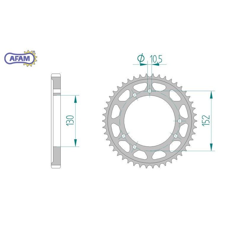 AFAM Zębatka tylna stalowa do łańcucha 530 kod 44601-46
