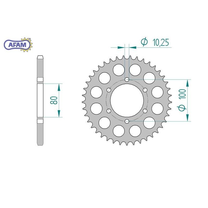 AFAM Zębatka tylna aluminiowa do łańcucha 520 kod 93605-42