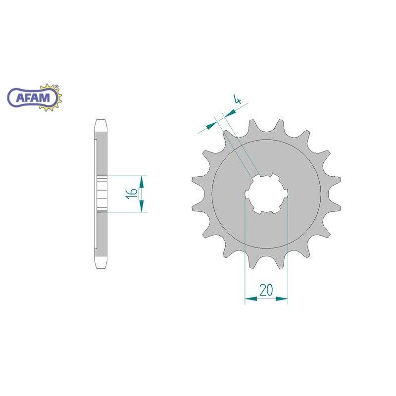 AFAM Zębatka przednia do łańcucha 428 kod 24100-14