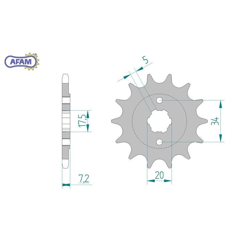AFAM Zębatka przednia do łańcucha 520 kod 20305-13