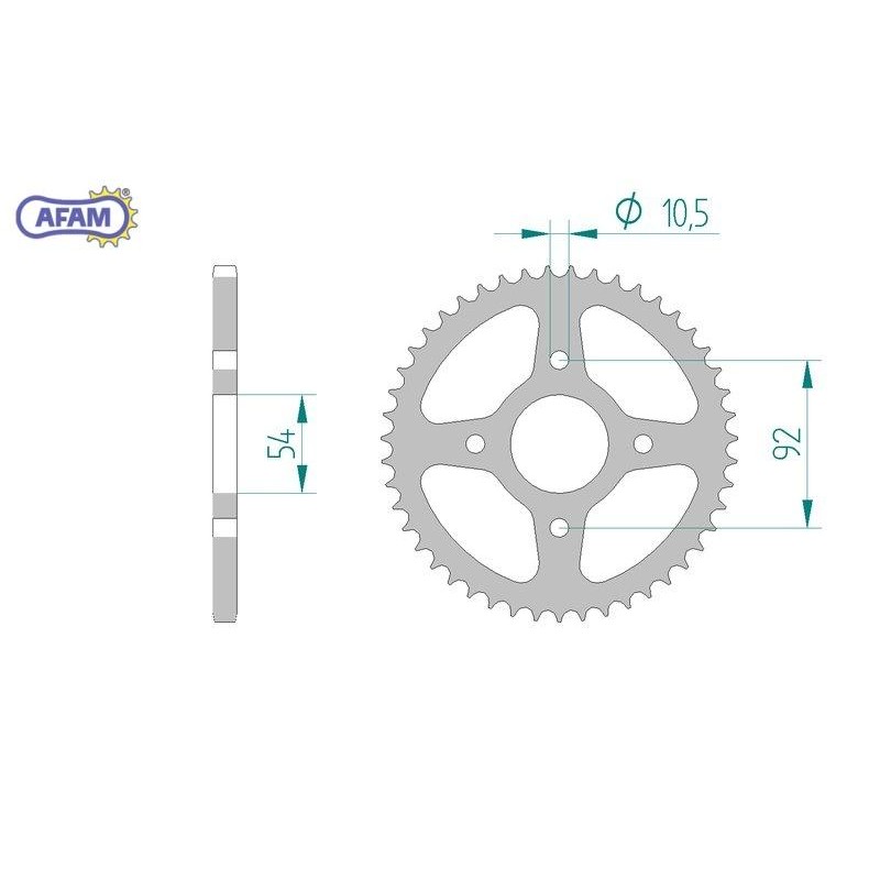 AFAM Zębatka tylna stalowa do łańcucha 420 kod 12115-47