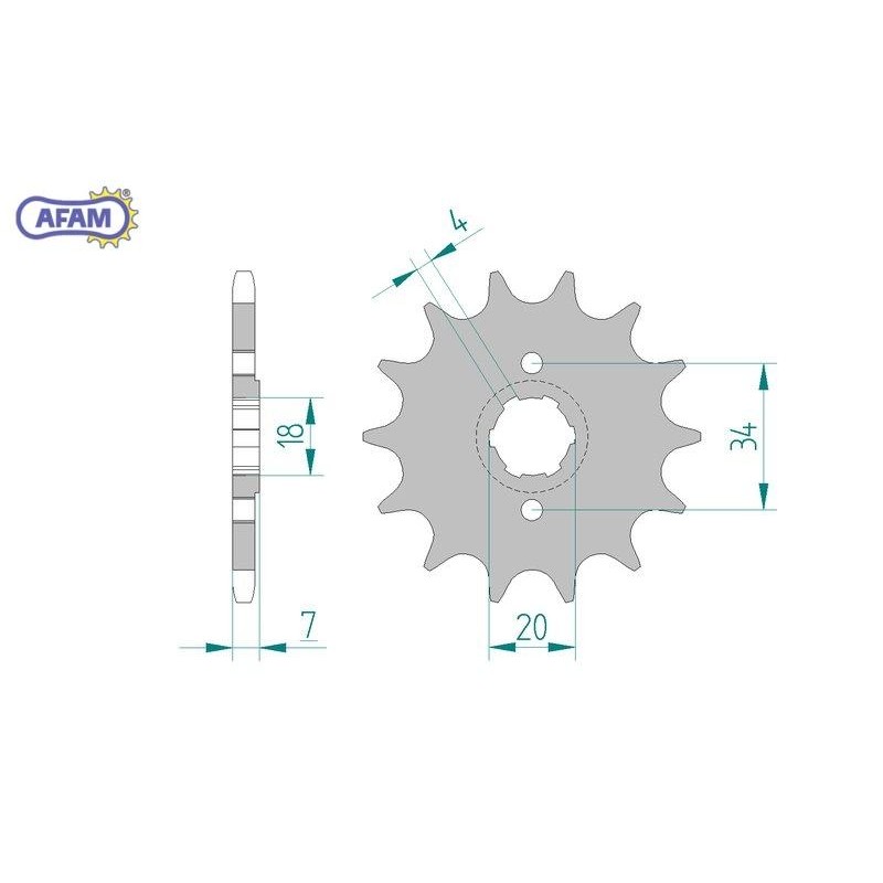 AFAM Zębatka przednia do łańcucha 520 kod 20203-13
