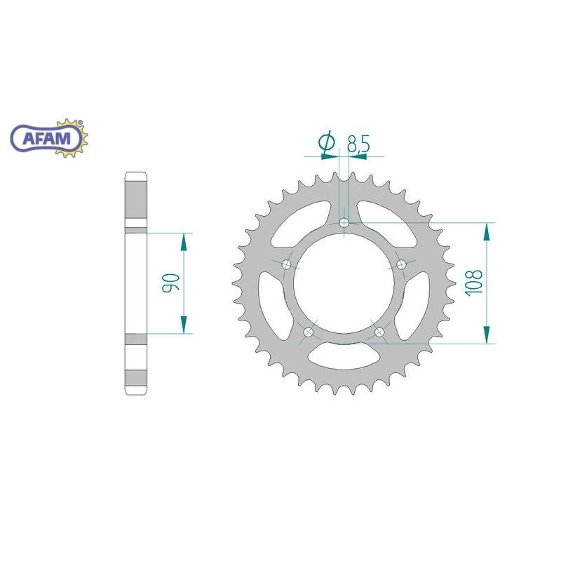 AFAM Zębatka tylna stalowa do łańcucha 530 kod 50600-47