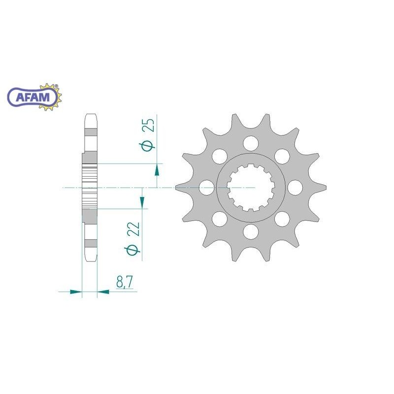 AFAM Zębatka przednia do łańcucha 525 kod 28403-17