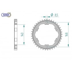 AFAM Zębatka tylna stalowa...