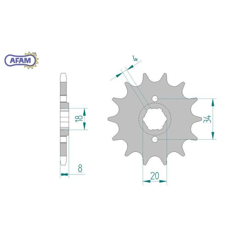 AFAM Zębatka przednia do łańcucha 520 kod 20306-14