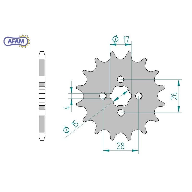 AFAM Zębatka przednia do łańcucha 420 kod 20104-12