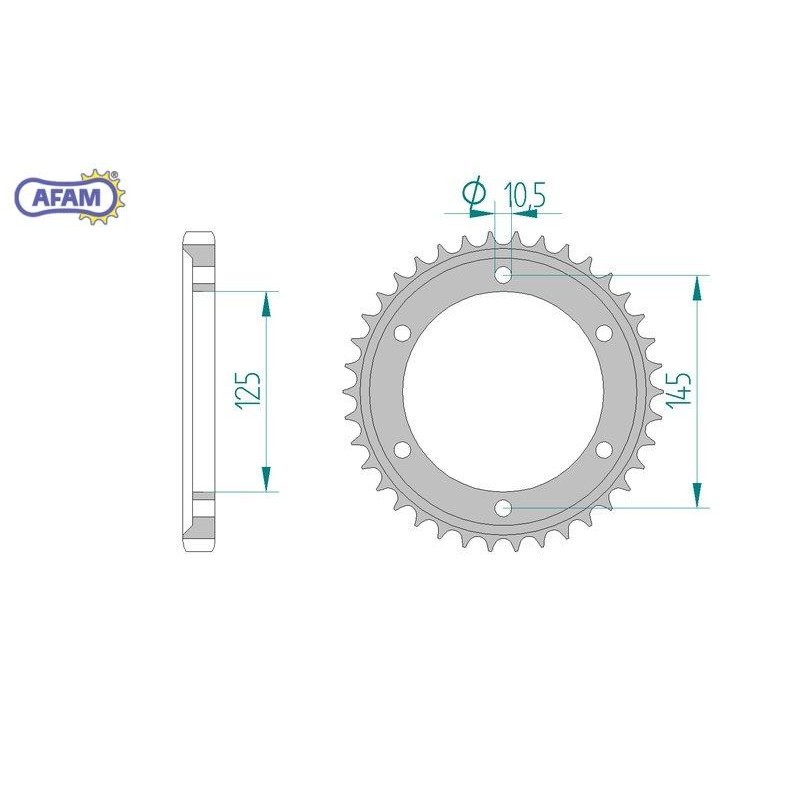 AFAM Zębatka tylna stalowa do łańcucha 530 kod 12601-38