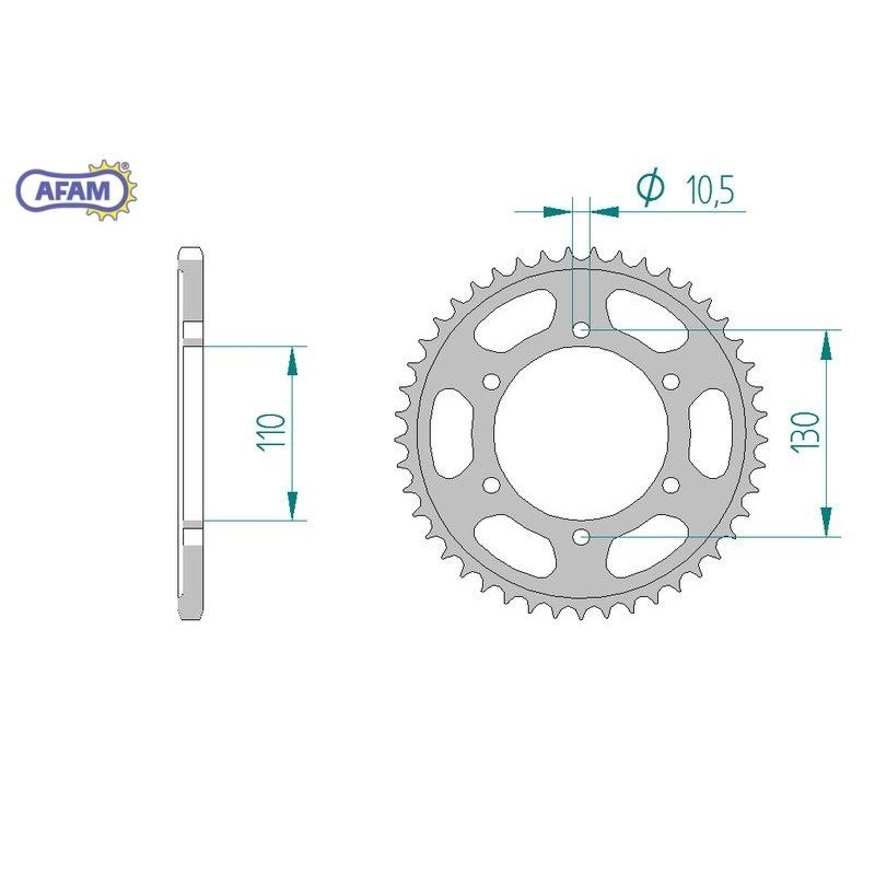 AFAM Zębatka tylna stalowa do łańcucha 525 kod 12815-47