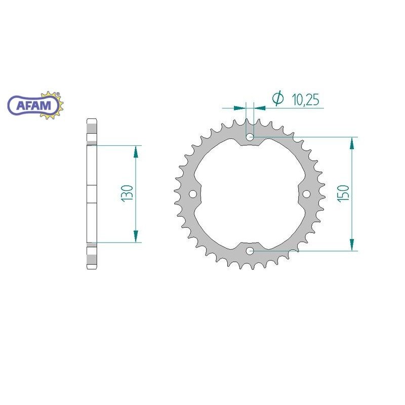 AFAM Zębatka tylna stalowa do łańcucha 520 kod 92328-40