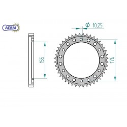 AFAM Zębatka tylna stalowa...