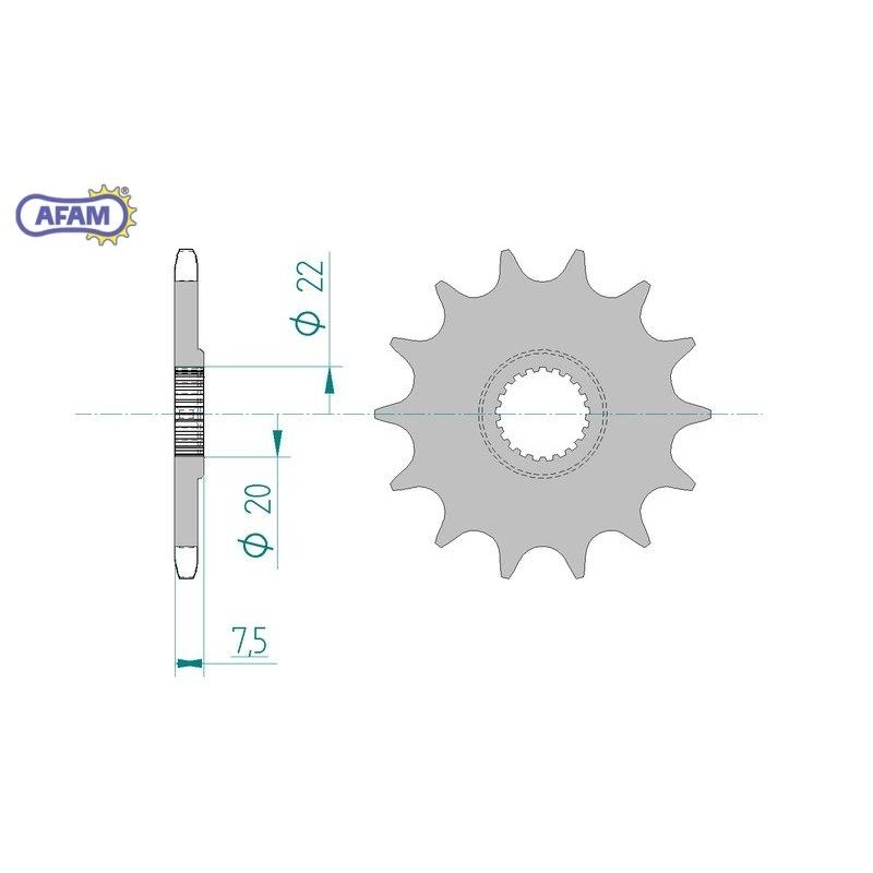 AFAM Zębatka przednia do łańcucha 520 SC kod 20210+14