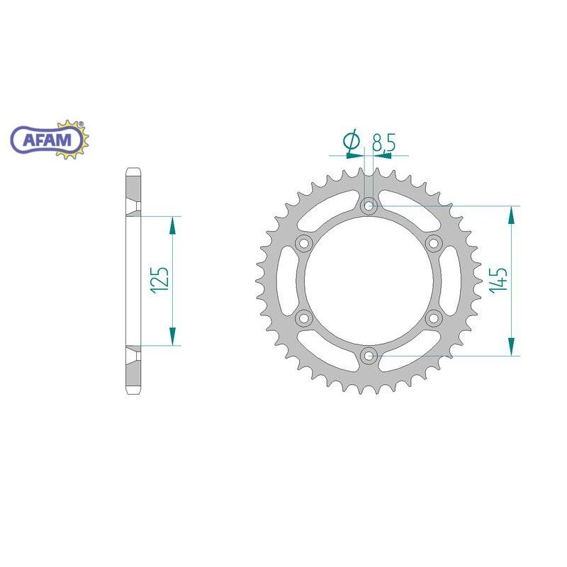 AFAM Zębatka tylna stalowa do łańcucha 520 kod 44202-44