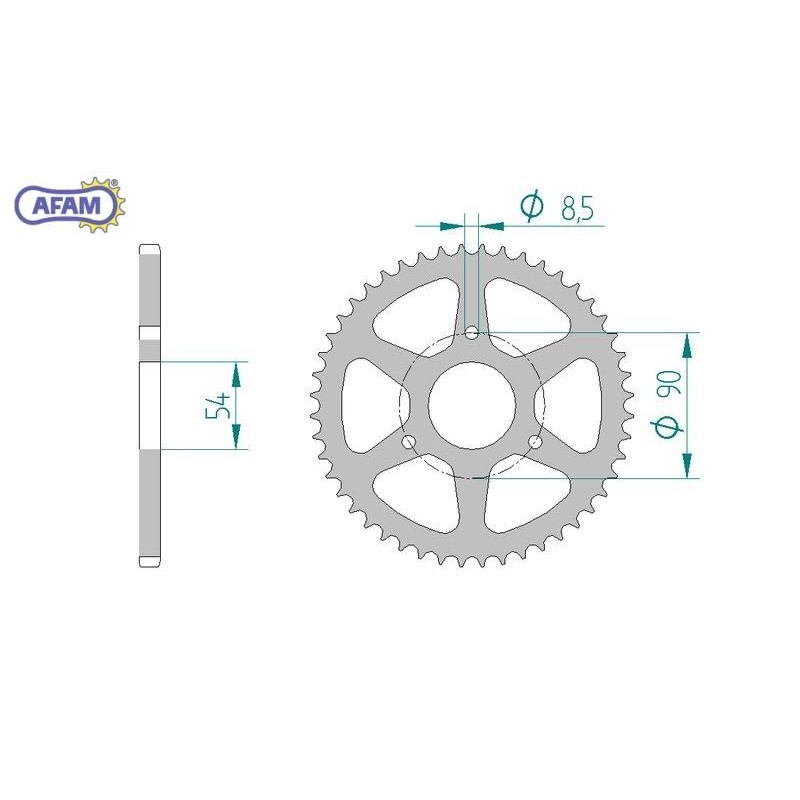 AFAM Zębatka tylna stalowa do łańcucha 420 kod 146100-48
