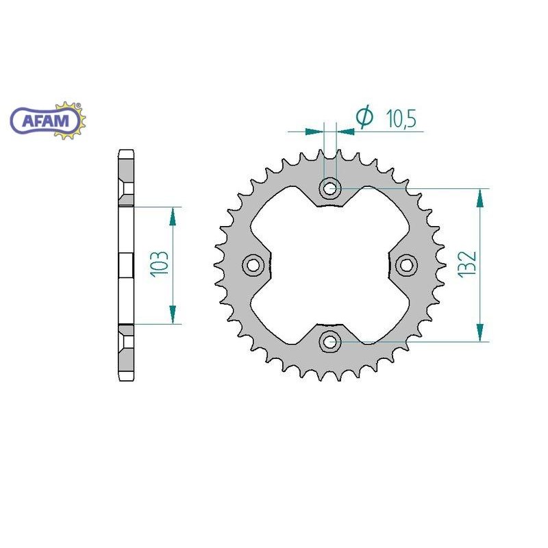 AFAM Zębatka tylna stalowa do łańcucha 520 kod 71305-38