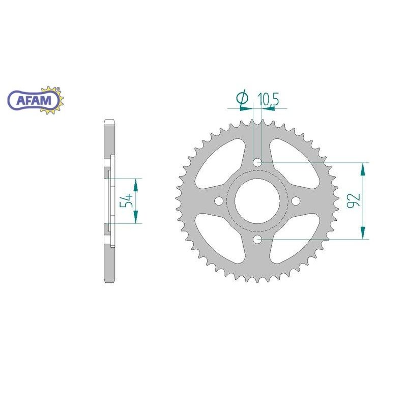 AFAM Zębatka tylna stalowa do łańcucha 420 kod 12113-47