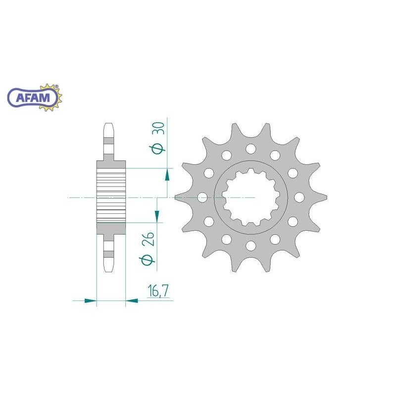 AFAM Zębatka przednia do łańcucha 520 kod 20608-17