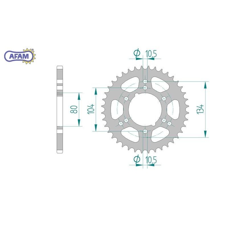 AFAM Zębatka tylna stalowa do łańcucha 520 kod 98300-34