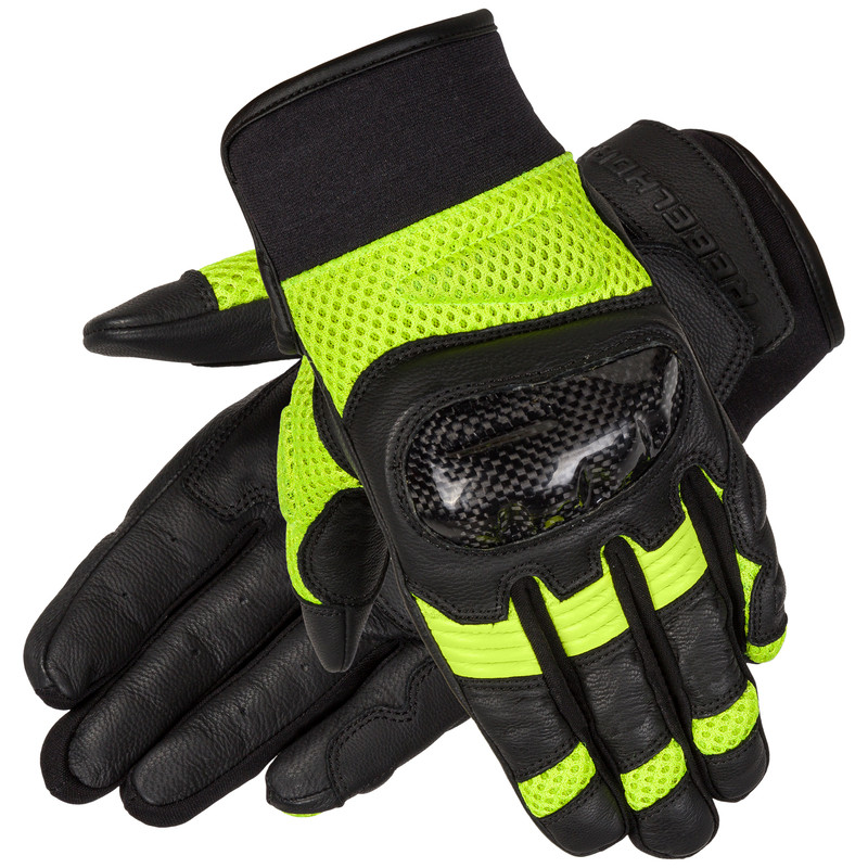 RĘKAWICE SKÓRZANE REBELHORN GAP II BLACK/FLO YELLOW 