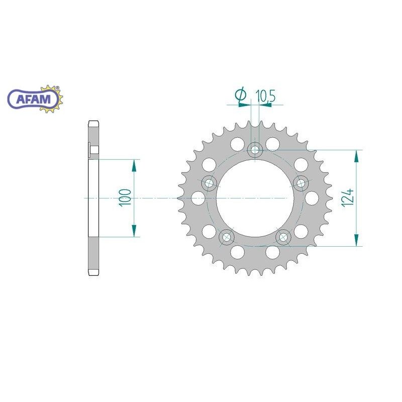 AFAM Zębatka tylna aluminiowa do łańcucha 520 kod 51613-43 AFAM Zębatka tylna aluminiowa do łańcucha 520 kod 51613-43