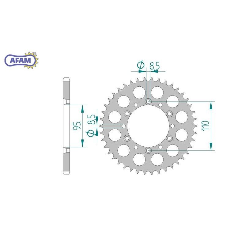 AFAM Zębatka tylna aluminiowa do łańcucha 520 kod 36305-42