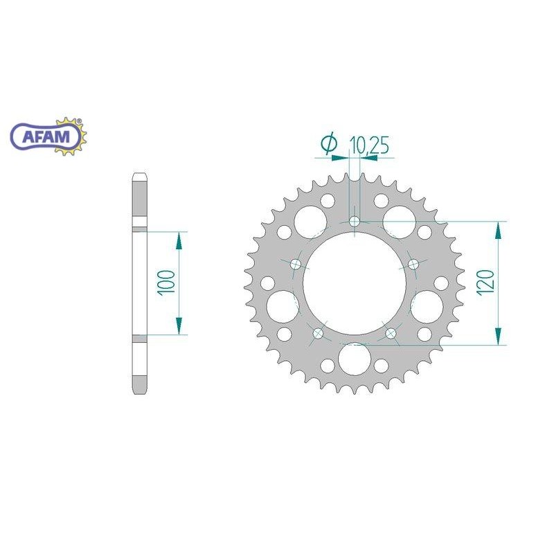 AFAM Zębatka tylna aluminiowa do łańcucha 520 kod 36801-43
