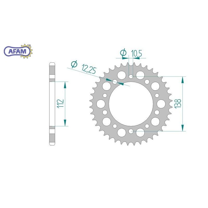 AFAM Zębatka tylna aluminiowa do łańcucha 520 kod 11509-44